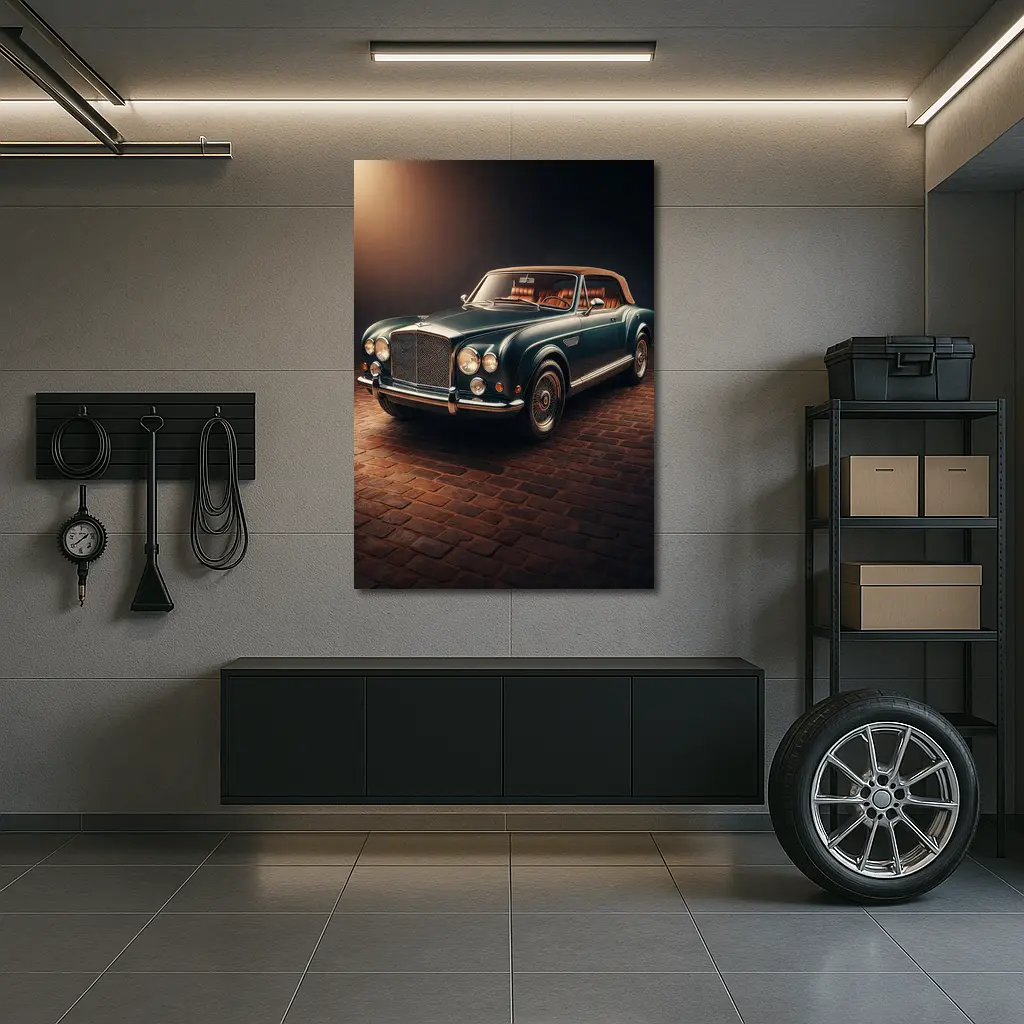 Classic Bentley Convertible Dark Studio Background – Wall Art