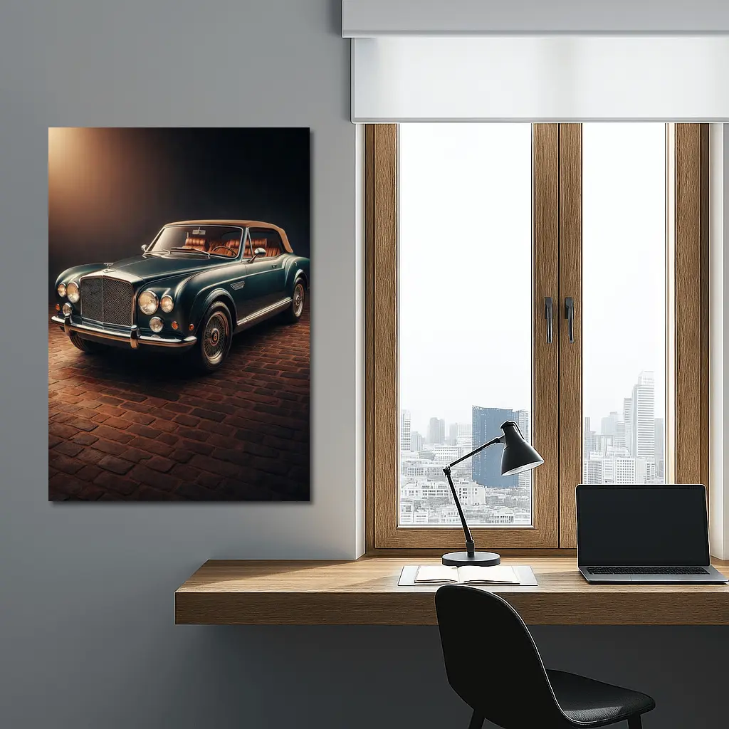 Classic Bentley Convertible Dark Studio Background – Wall Art