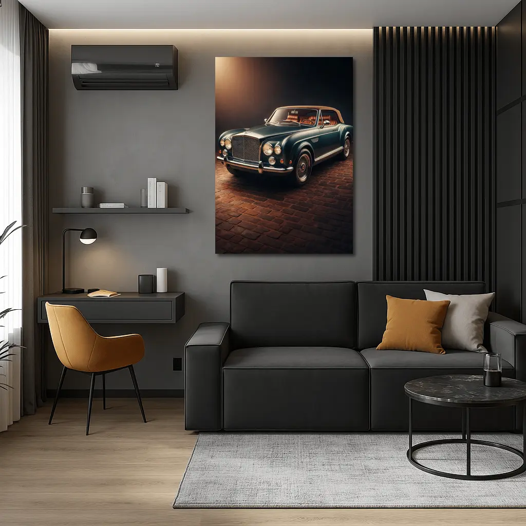 Classic Bentley Convertible Dark Studio Background – Wall Art