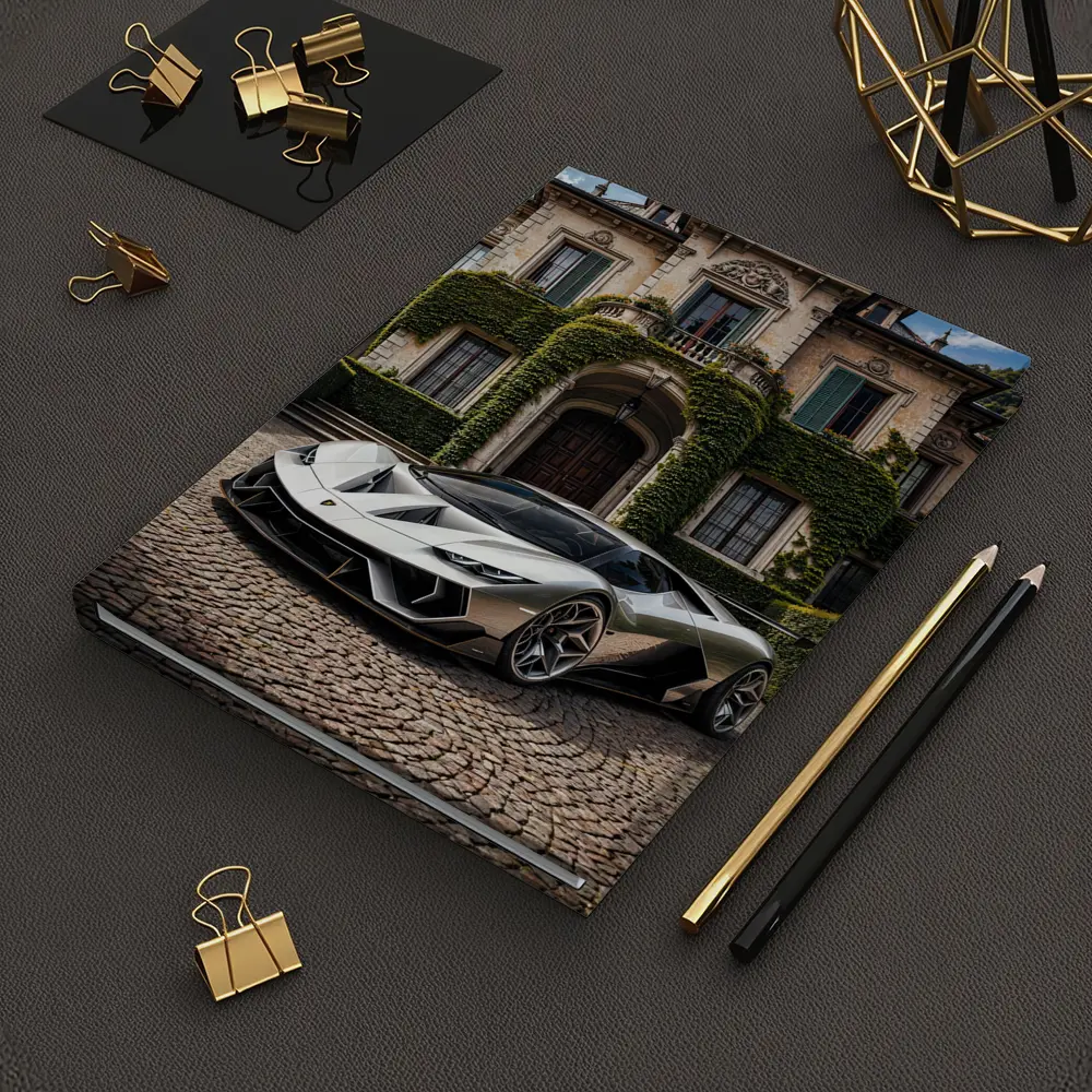Lamborghini Sian Parked Before Grand Villa – Notebooks