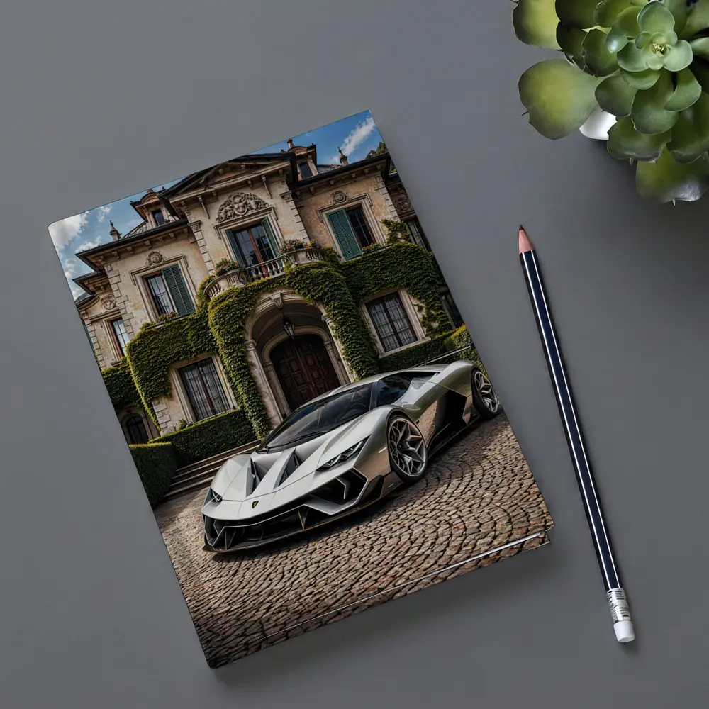 Lamborghini Sian Parked Before Grand Villa – Notebooks