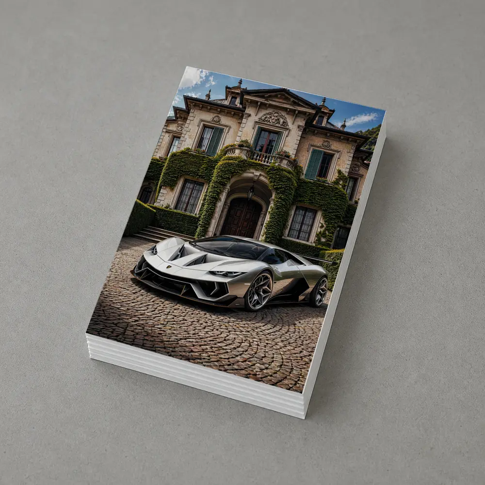 Lamborghini Sian Parked Before Grand Villa – Postcards