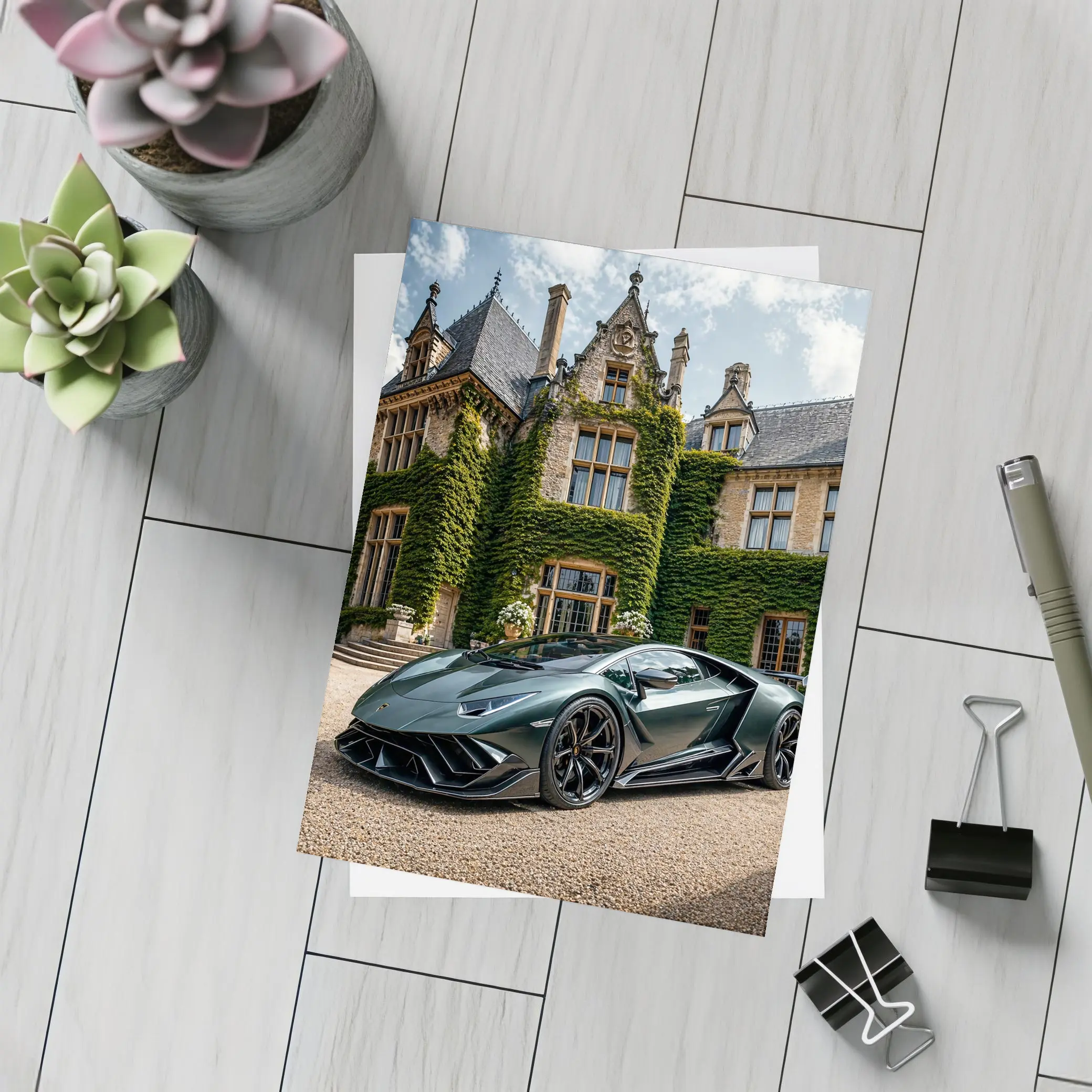 Lamborghini Sian Dark Green Manor Estate – Postcards