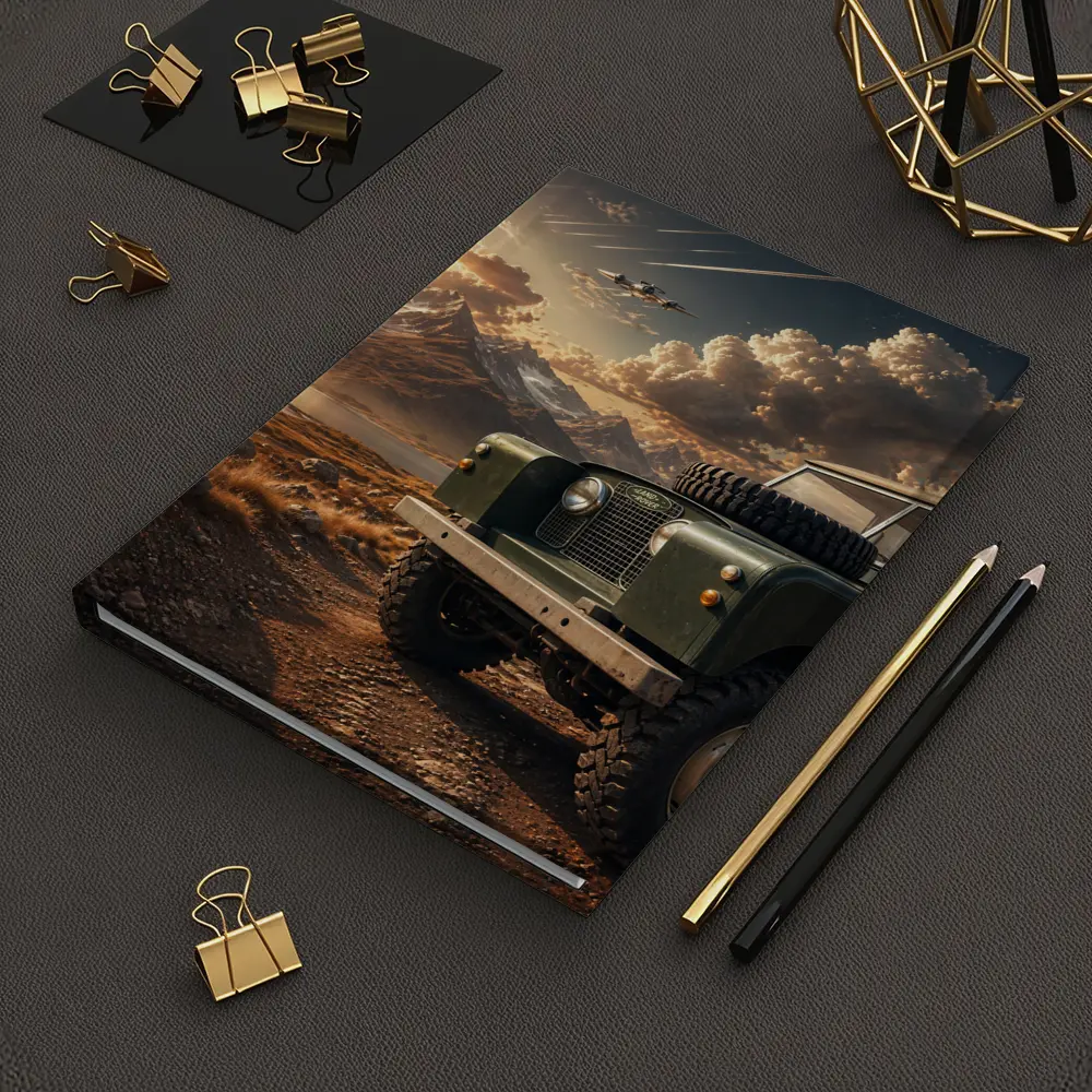 Land Rover Defender Dirt Road Mountain Sunset – Notebooks