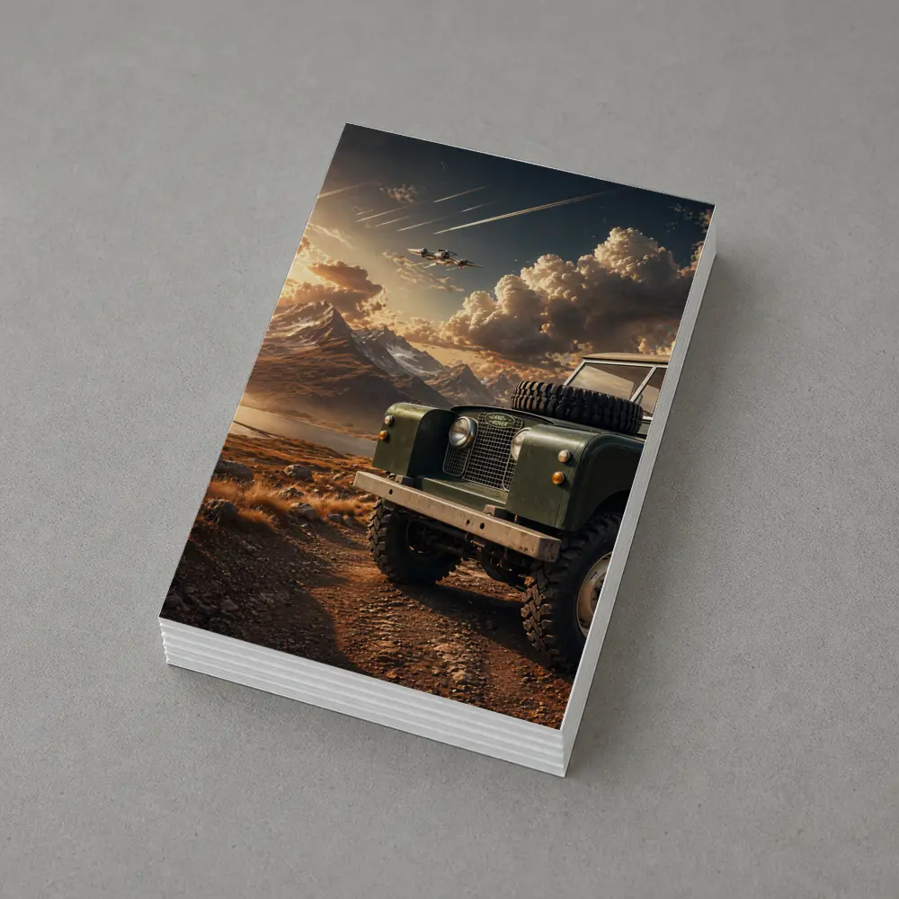 Land Rover Defender Dirt Road Mountain Sunset – Postcards