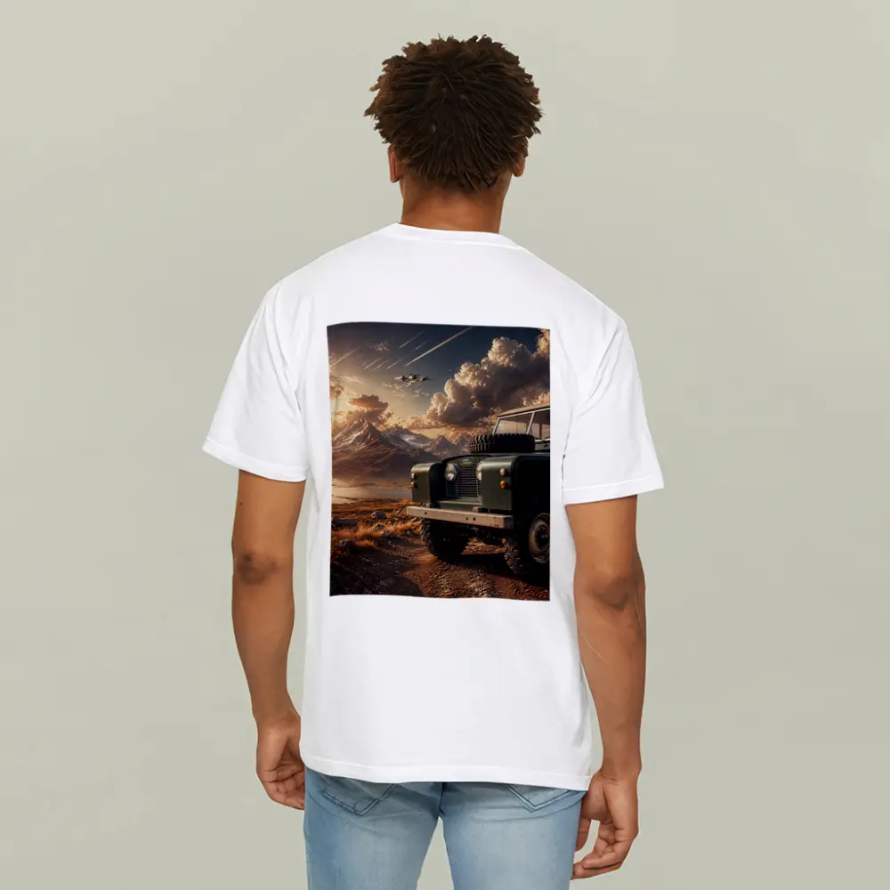 Land Rover Defender Dirt Road Mountain Sunset – T-Shirts