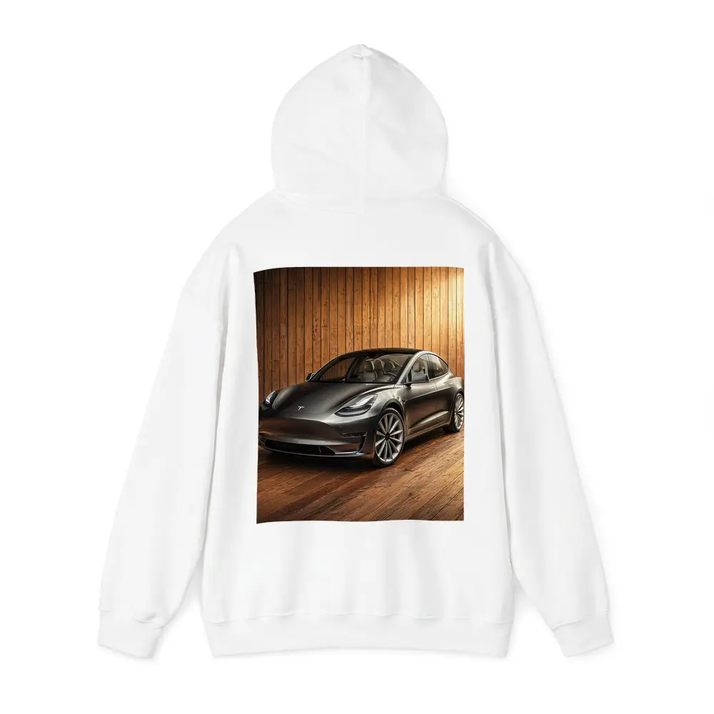 Tesla Model 3 Dark Gray Wooden Studio – Hoodies