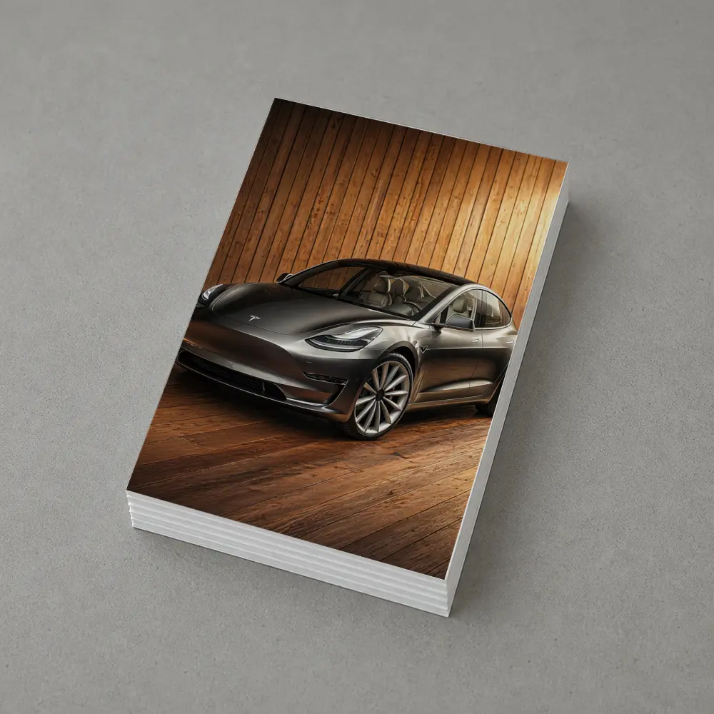 Tesla Model 3 Dark Gray Wooden Studio – Postcards