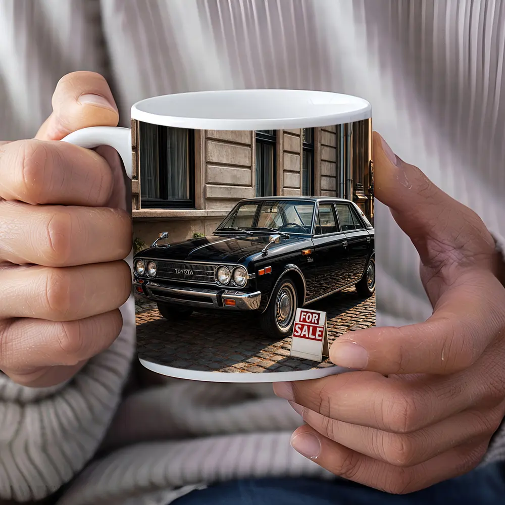 Toyota Classic Sedan Black Cobblestone Street – Mugs