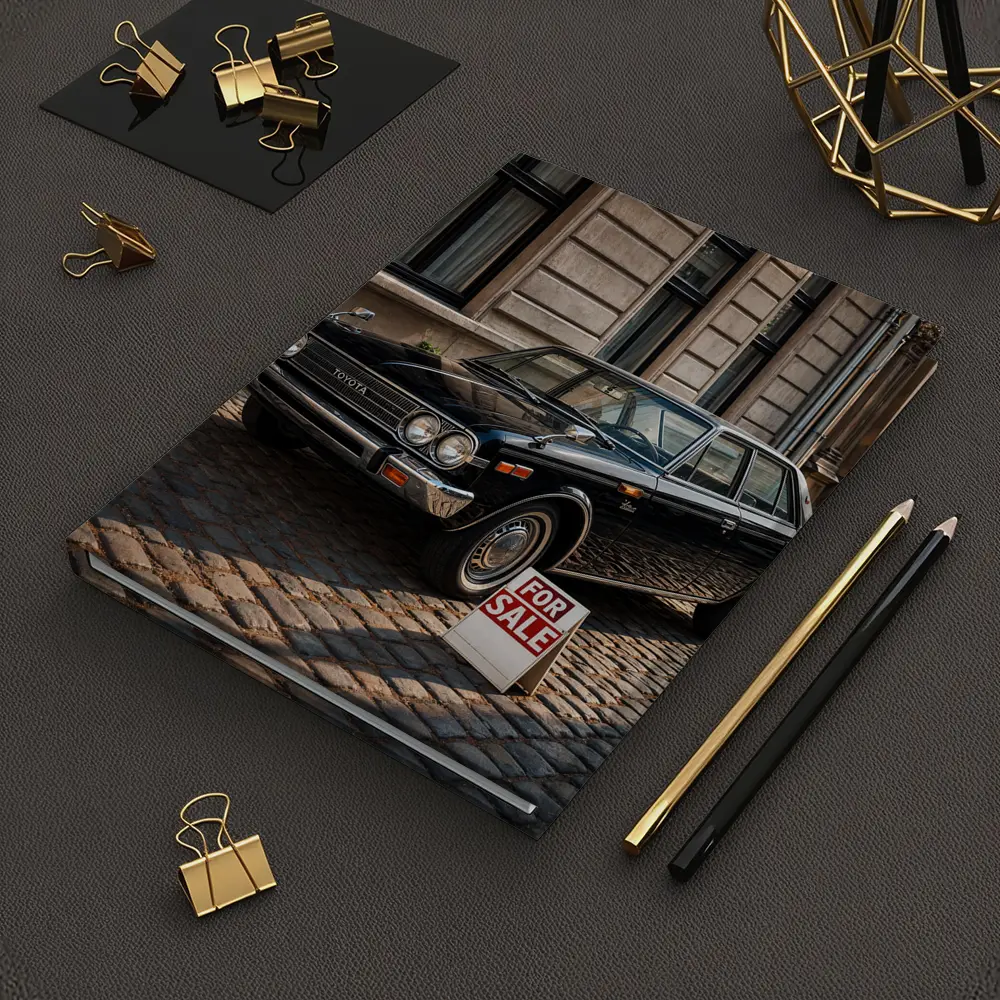 Toyota Classic Sedan Black Cobblestone Street – Notebooks