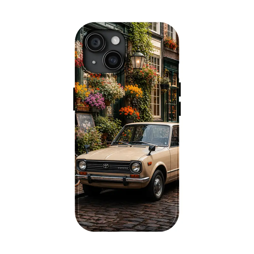 Toyota Corolla Classic Car Cobblestone Street Scene – Cases
