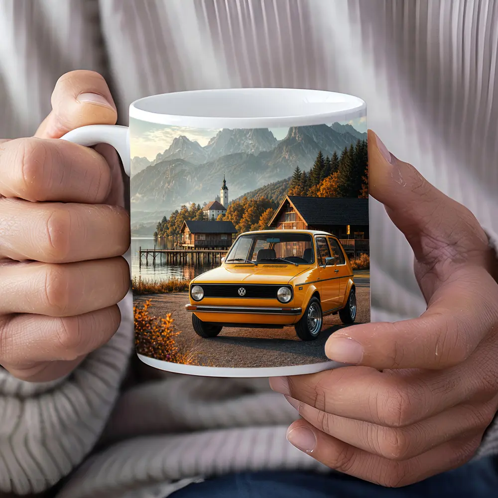 Volkswagen Golf MK1 Alpine Lake Setting – Mugs