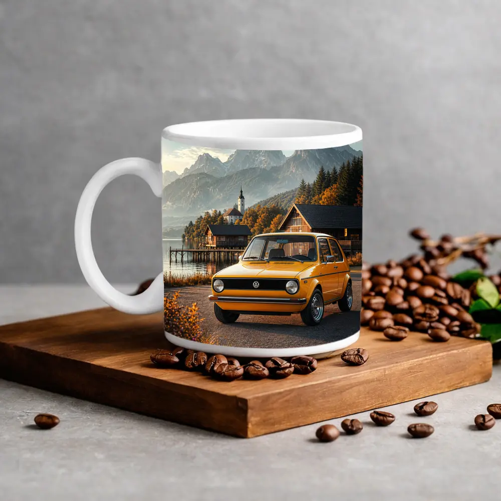 Volkswagen Golf MK1 Alpine Lake Setting – Mugs