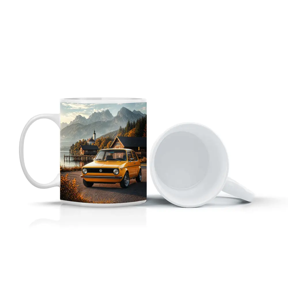 Volkswagen Golf MK1 Alpine Lake Setting – Mugs