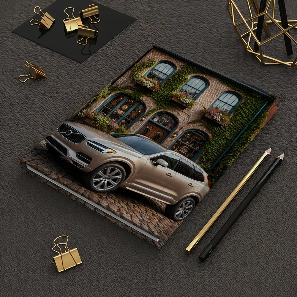 Volvo XC90 Parked Outside Ivy Covered Building – Notebooks