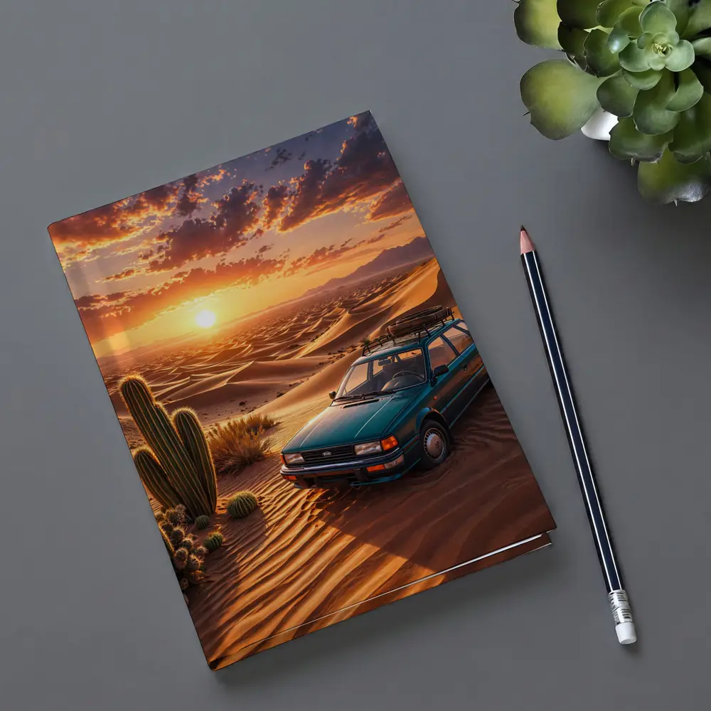 Subaru Wagon Desert Sunset Sand Dunes – Notebooks