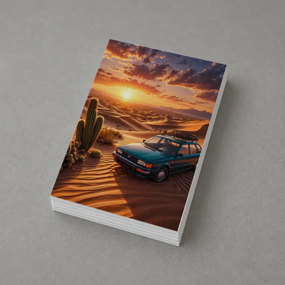 Subaru Wagon Desert Sunset Sand Dunes – Postcards