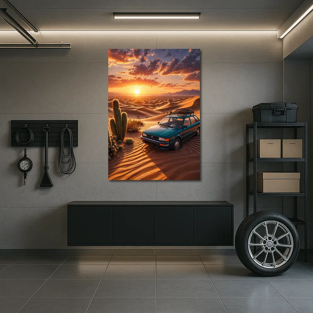 Subaru Wagon Desert Sunset Sand Dunes – Wall Art