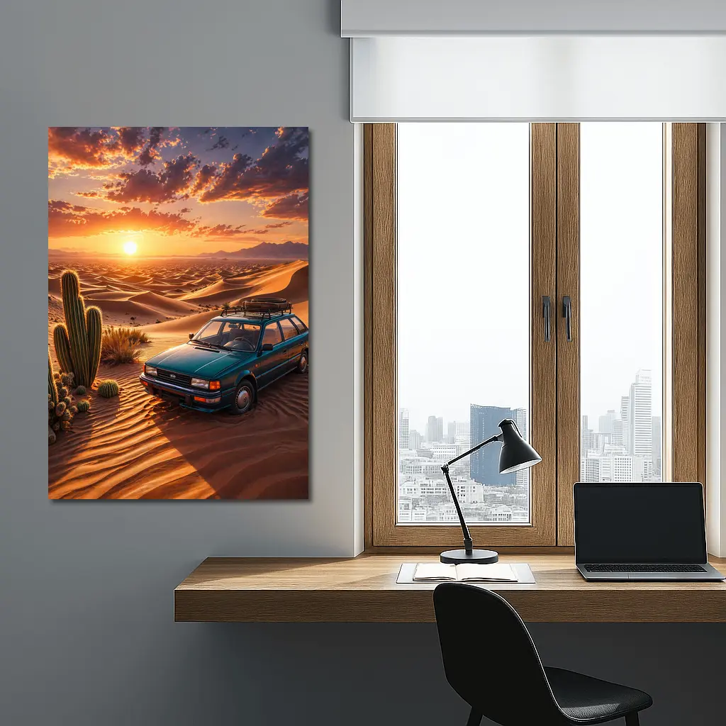 Subaru Wagon Desert Sunset Sand Dunes – Wall Art