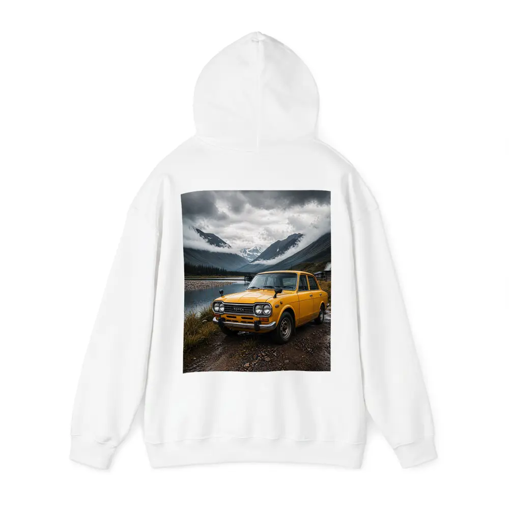 Vintage Toyota Corolla Yellow Mountain Lake – Hoodies