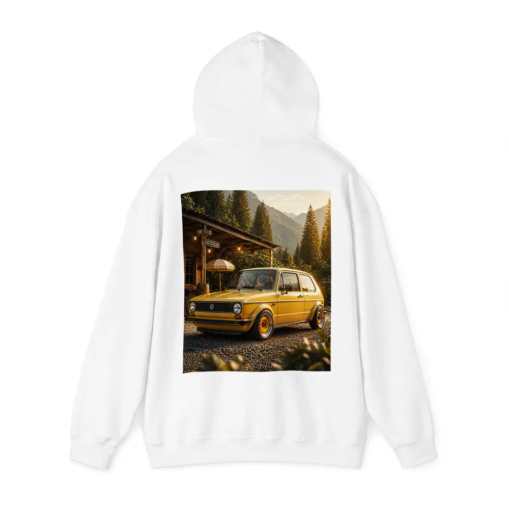 Vintage Volkswagen Golf Mk1 Yellow Mountains – Hoodies