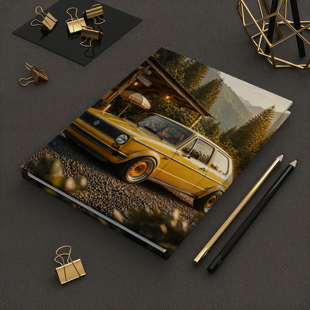Vintage Volkswagen Golf Mk1 Yellow Mountains – Notebooks