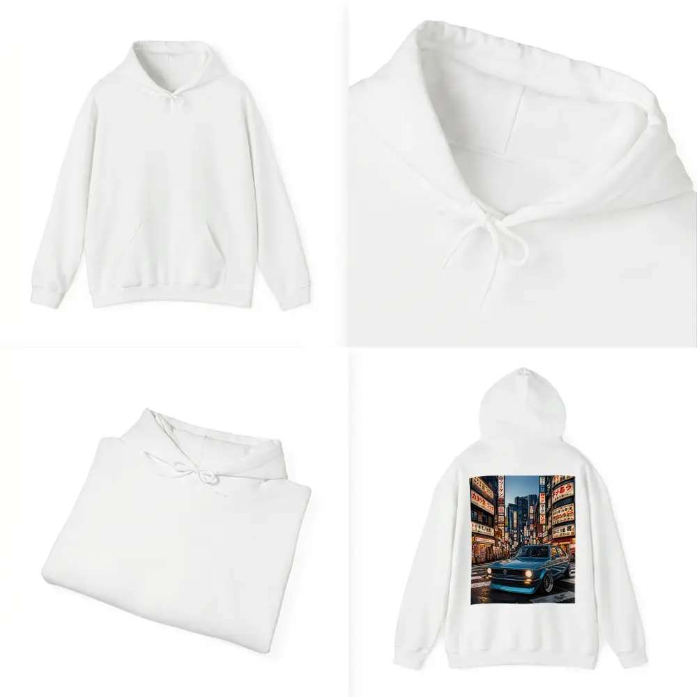 Volkswagen Golf MK1 Tokyo Japan Night Street – Hoodies