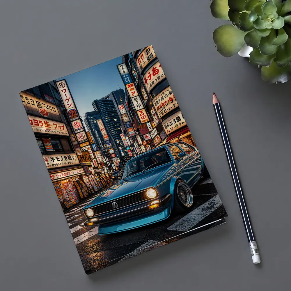 Volkswagen Golf MK1 Tokyo Japan Night Street – Notebooks