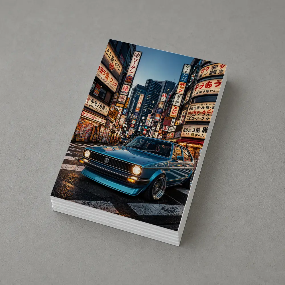 Volkswagen Golf MK1 Tokyo Japan Night Street – Postcards