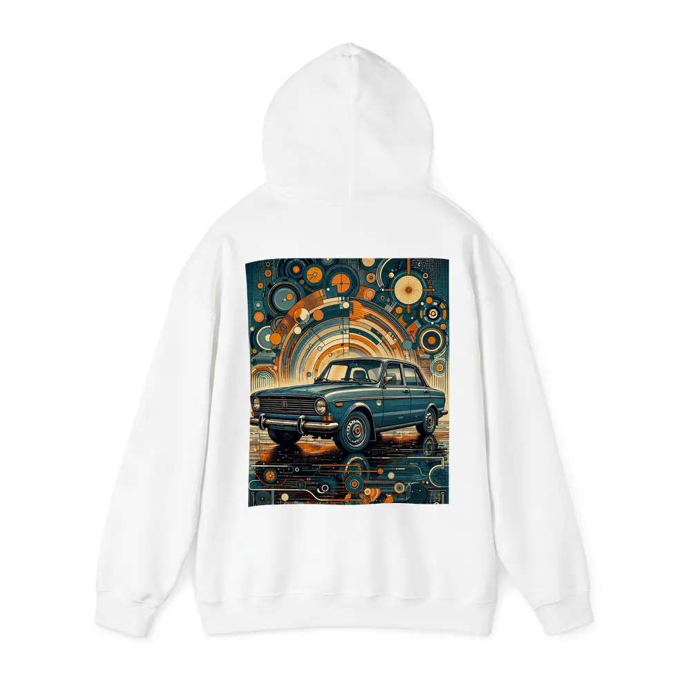 Vintage Soviet Sedan Retro Abstract Background Art – Hoodies