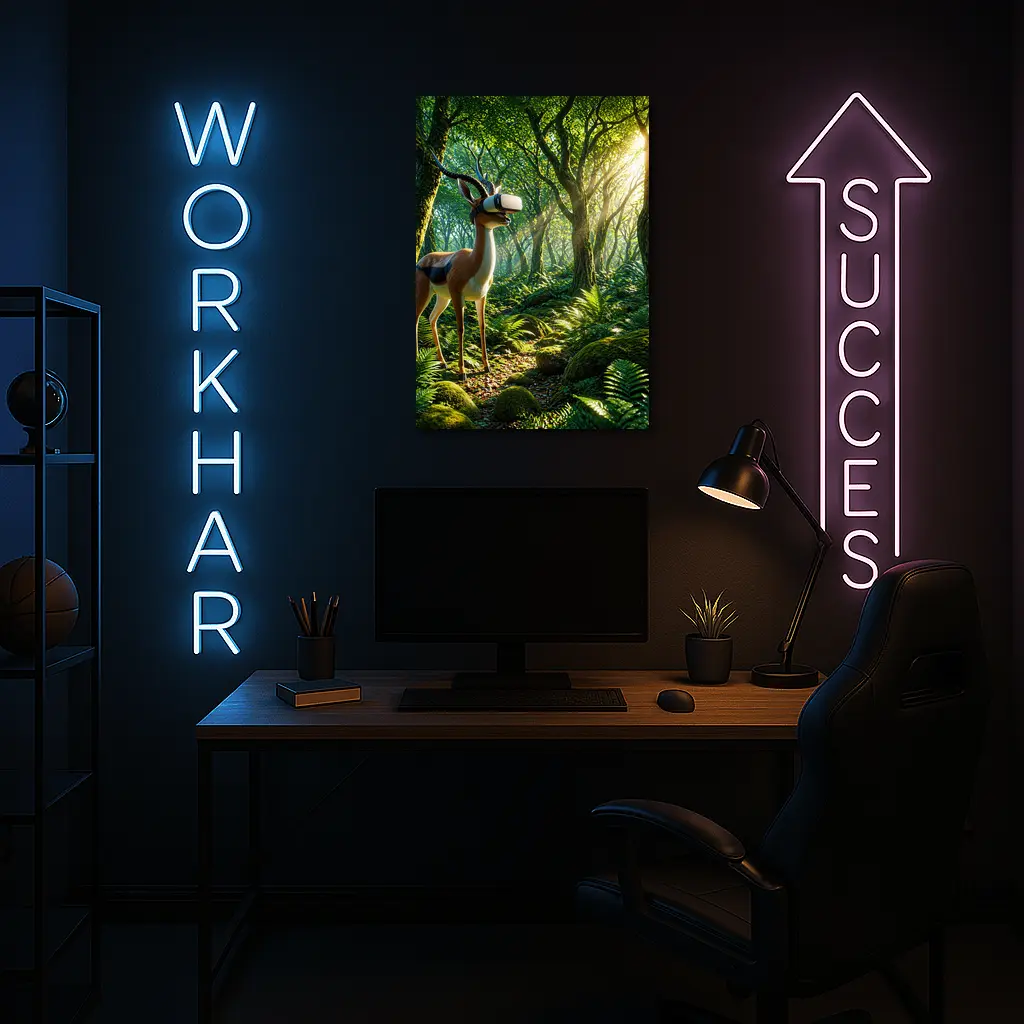 Antelope Wearing VR Headset in Forest – Wall Art
