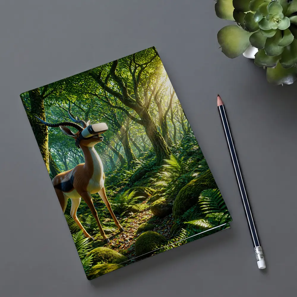 Antelope Wearing VR Headset in Forest – Notebooks