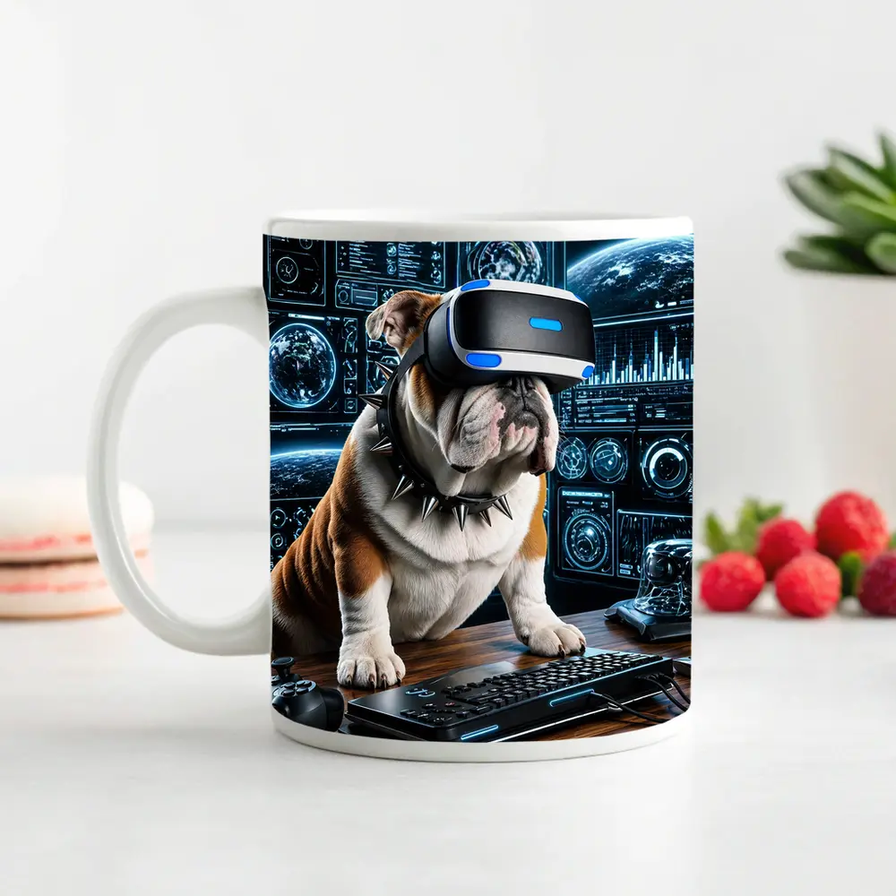 English Bulldog Gaming VR Headset Tech Setup – Mugs