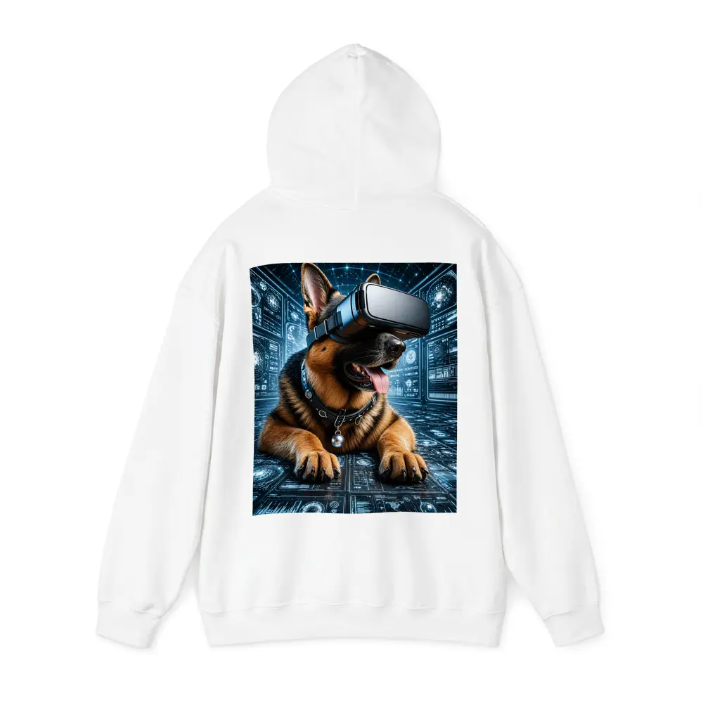 German Shepherd Wearing VR Headset Digital World – Hoodies