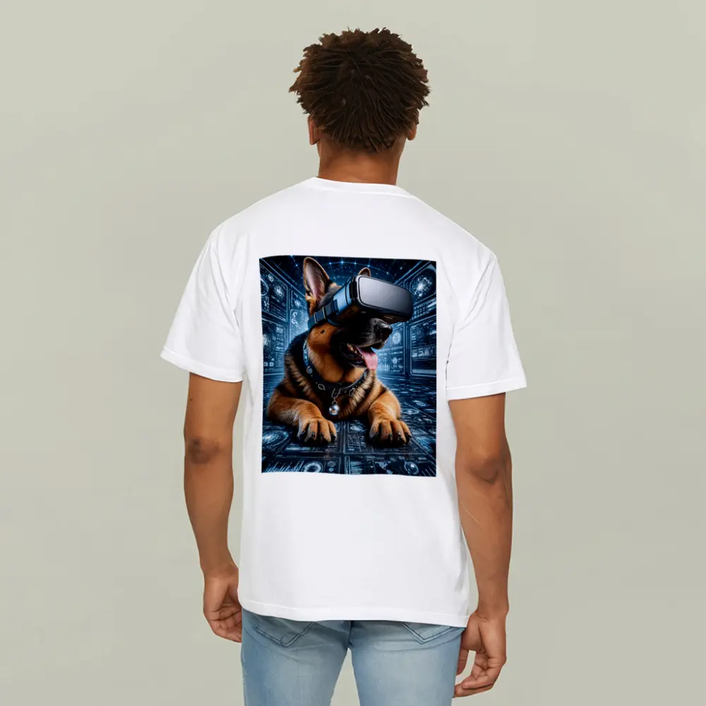 German Shepherd Wearing VR Headset Digital World – T-Shirts