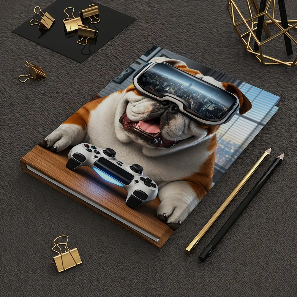 English Bulldog VR Gaming Controller Cozy Room – Notebooks