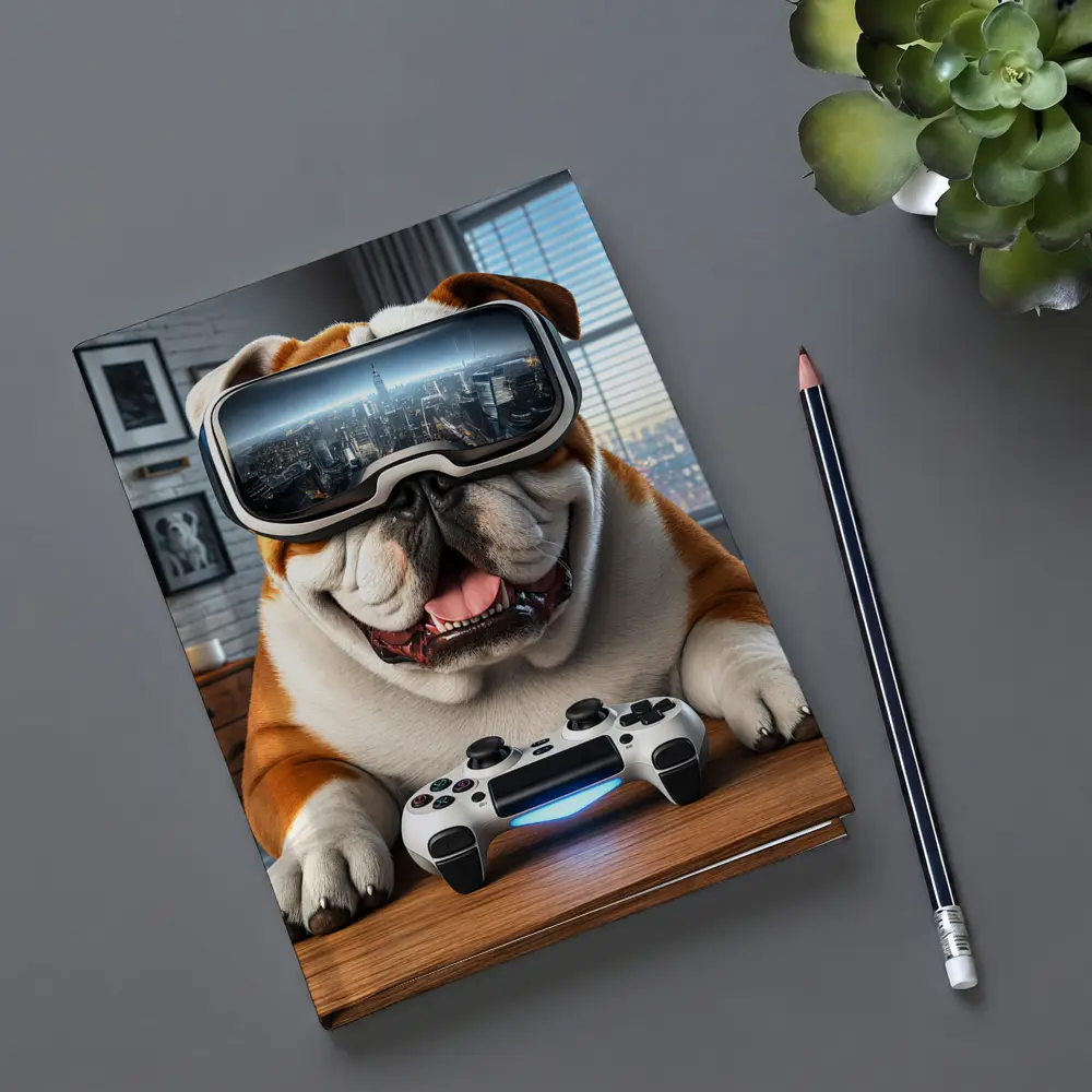 English Bulldog VR Gaming Controller Cozy Room – Notebooks