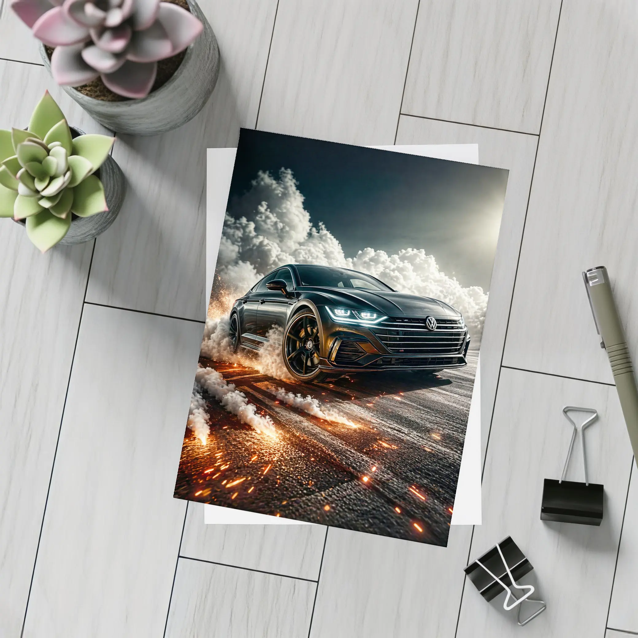 Volkswagen Arteon Drift Smoke Fire Action – Postcards