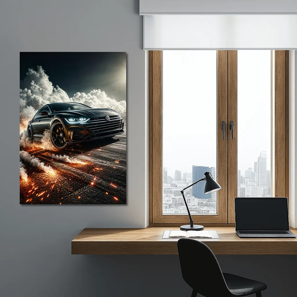 Volkswagen Arteon Drift Smoke Fire Action – Wall Art