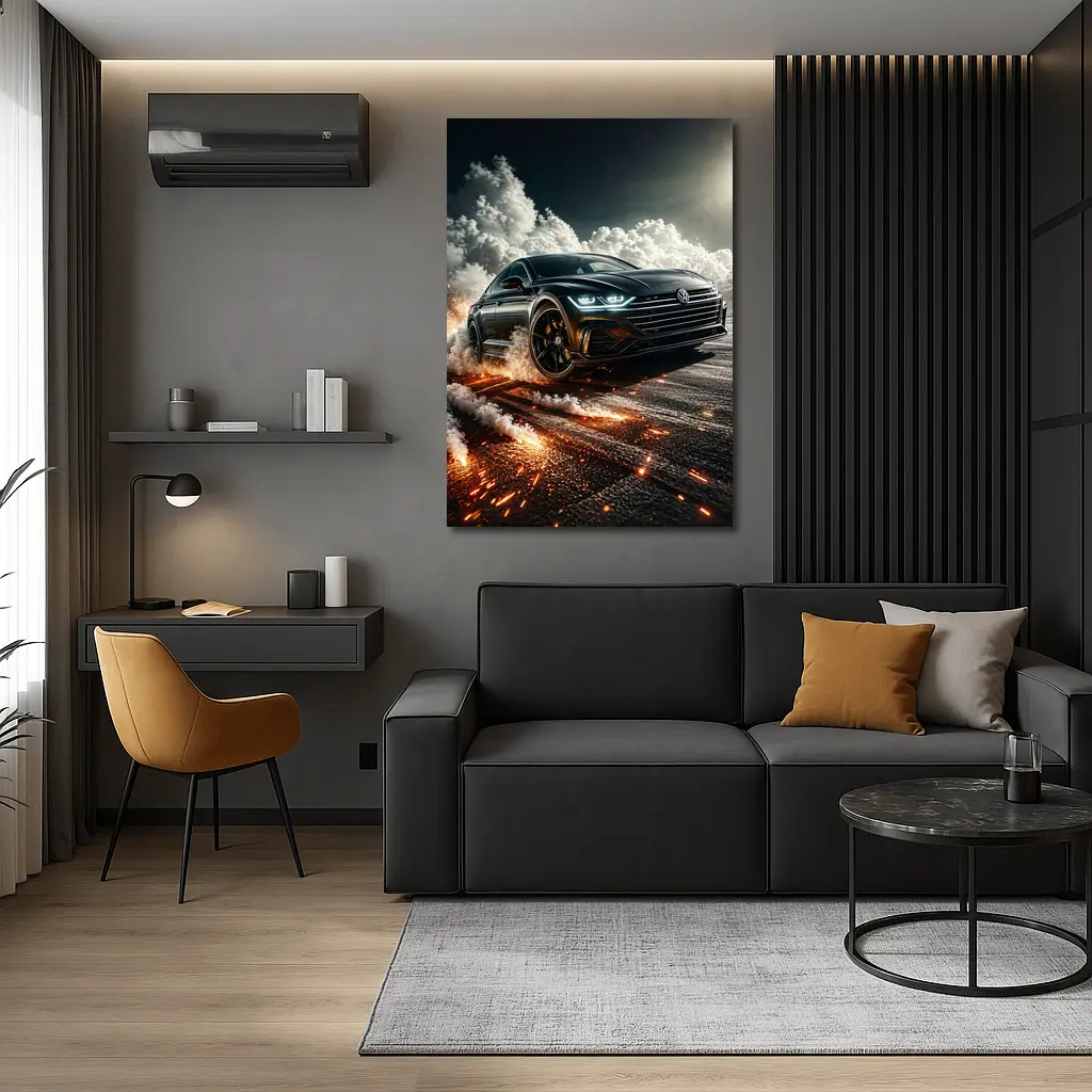 Volkswagen Arteon Drift Smoke Fire Action – Wall Art