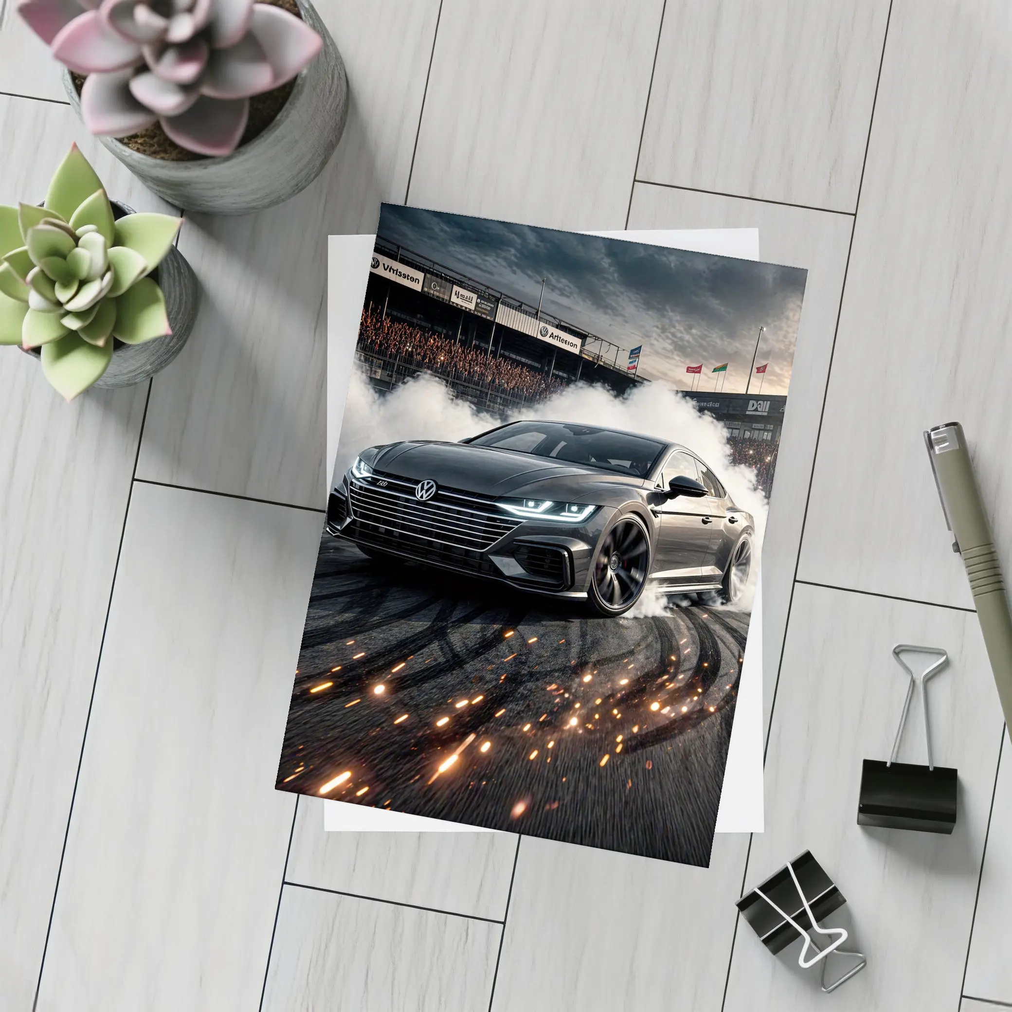 Volkswagen Arteon Drift Racing Track Smoke – Postcards