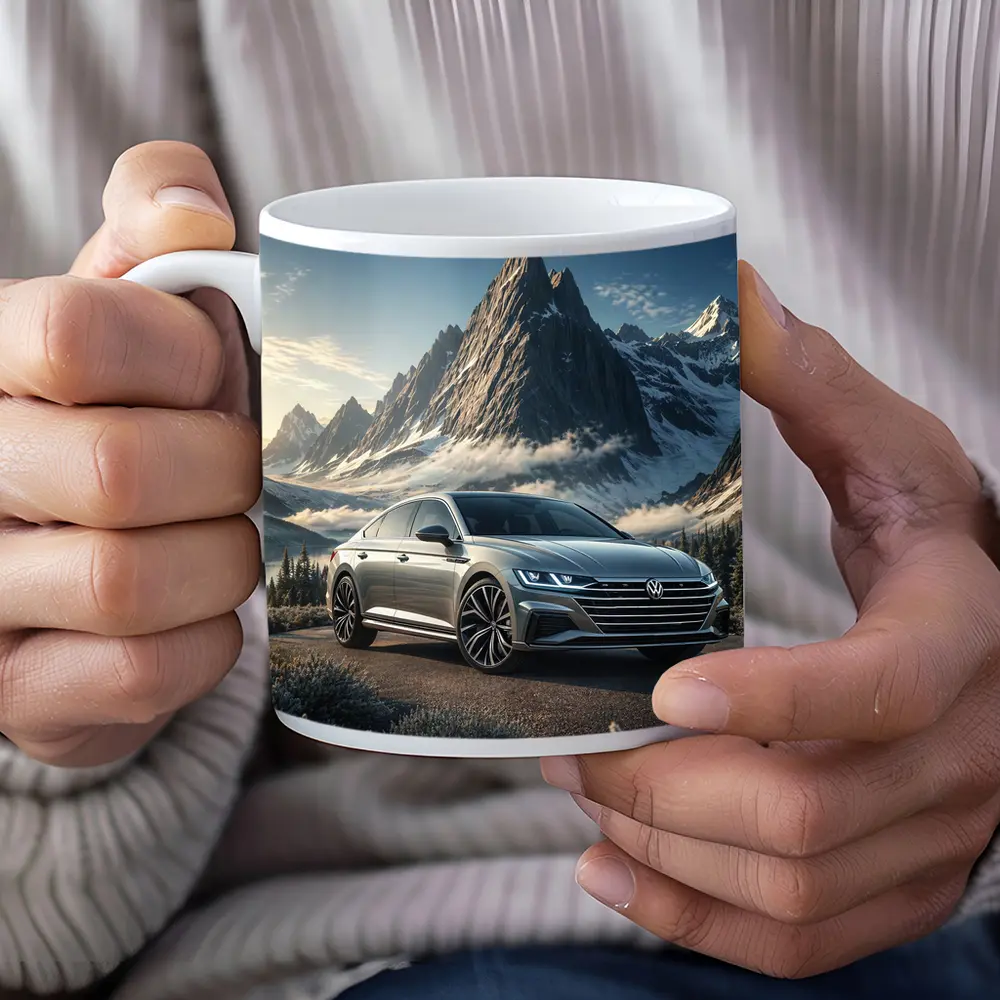 Volkswagen Arteon Silver Sedan Mountain Backdrop – Mugs