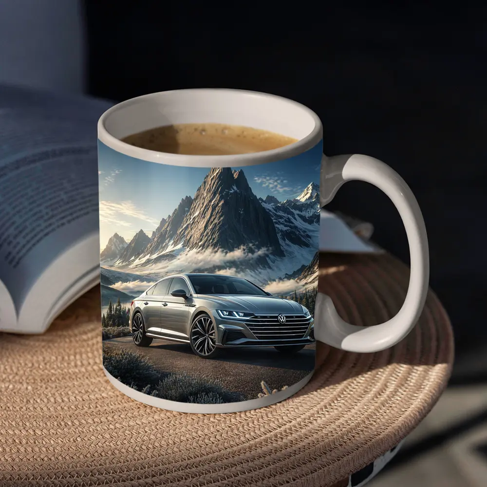 Volkswagen Arteon Silver Sedan Mountain Backdrop – Mugs