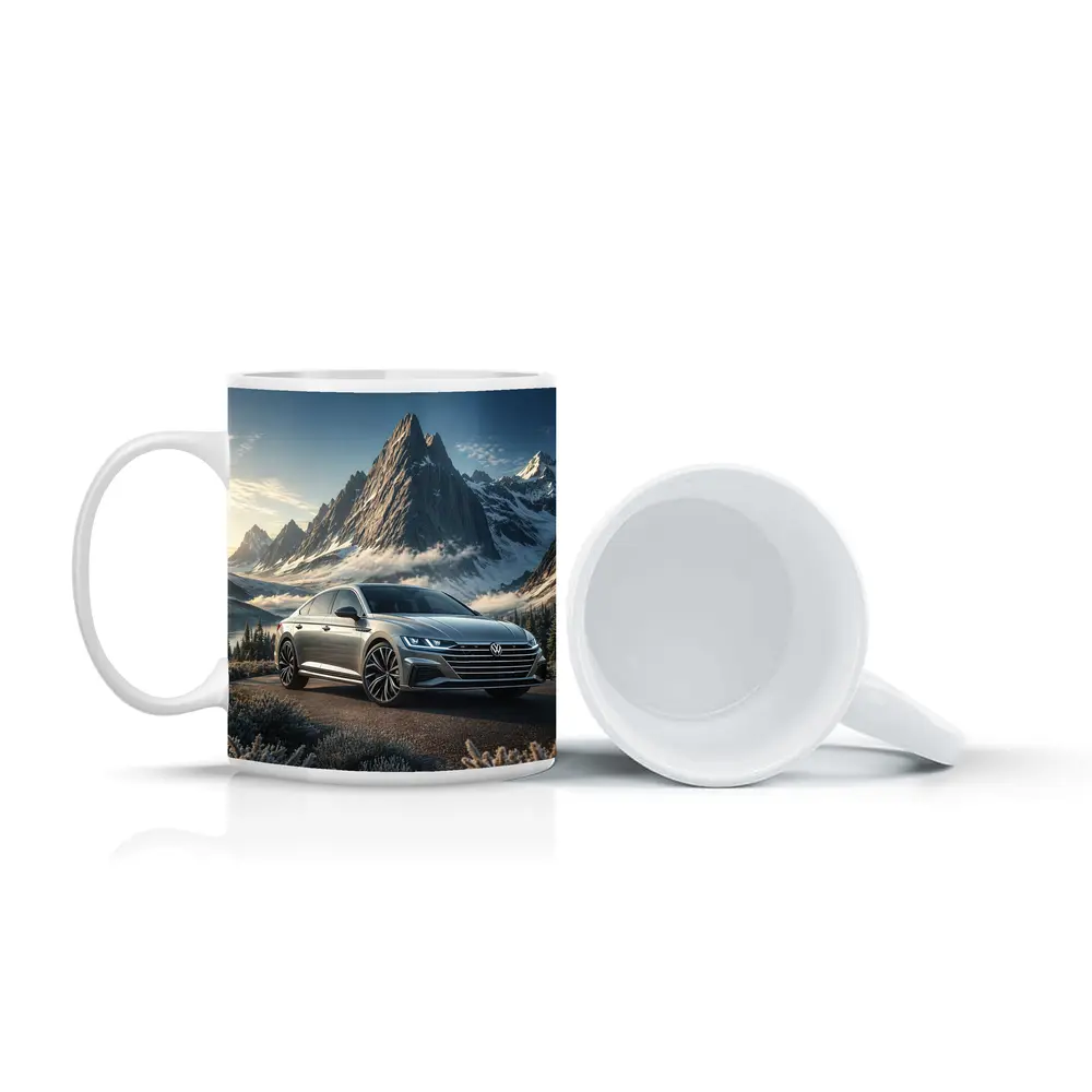 Volkswagen Arteon Silver Sedan Mountain Backdrop – Mugs