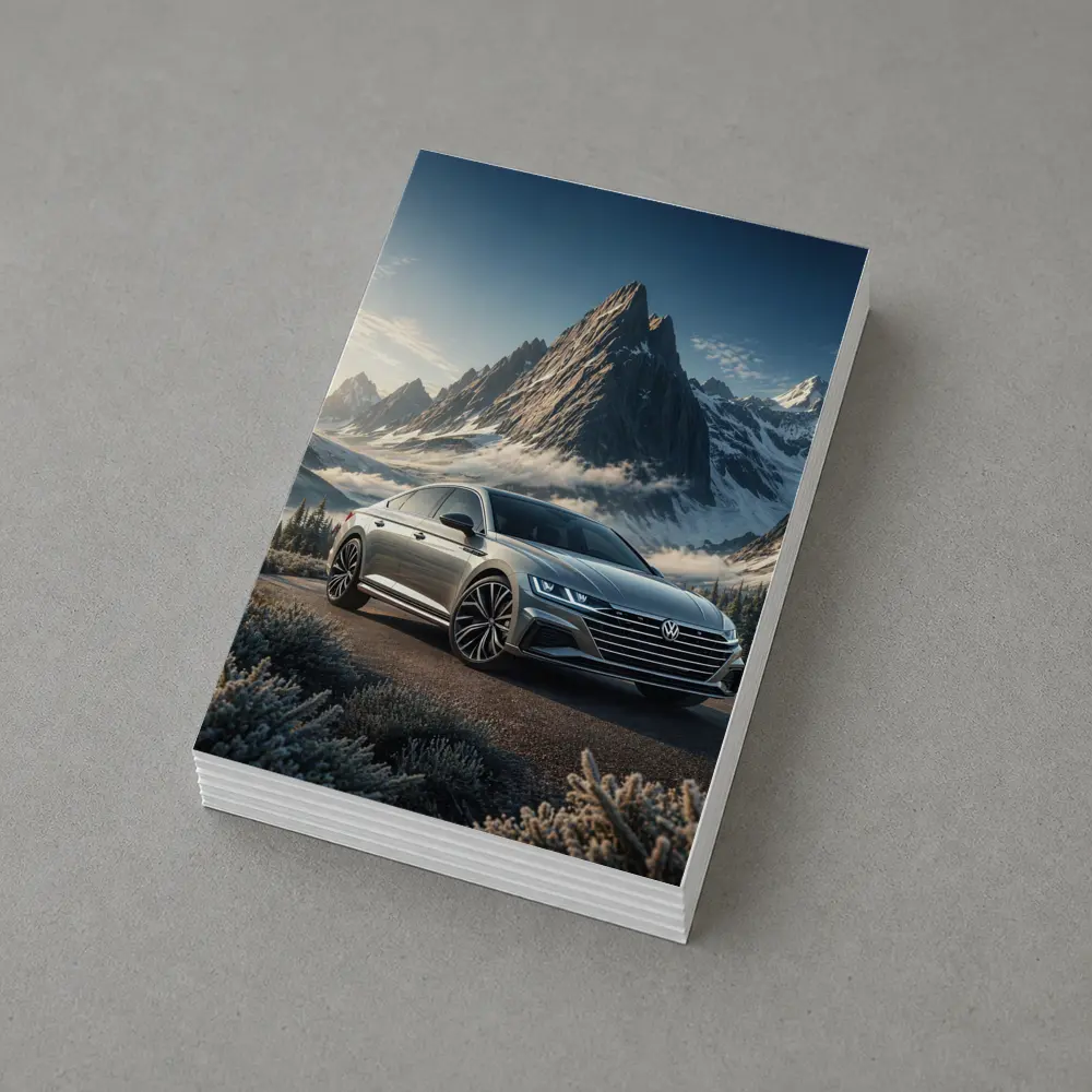 Volkswagen Arteon Silver Sedan Mountain Backdrop – Postcards