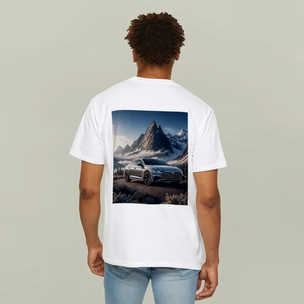 Volkswagen Arteon Silver Sedan Mountain Backdrop – T-Shirts
