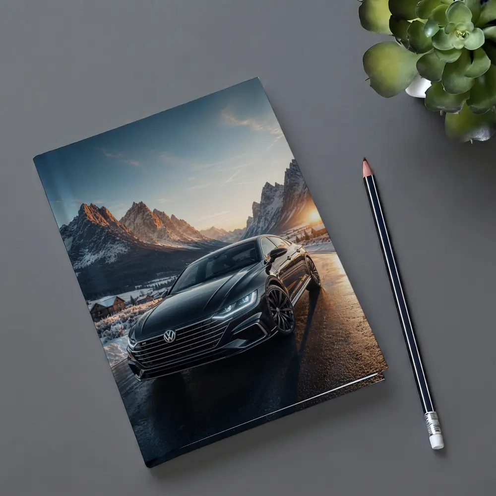 Volkswagen Arteon Winter Mountain Sunset Road – Notebooks