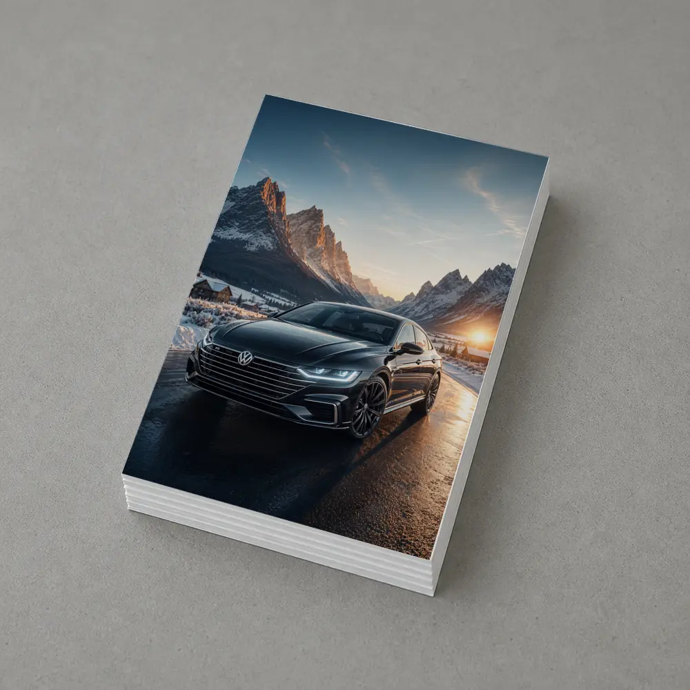 Volkswagen Arteon Winter Mountain Sunset Road – Postcards