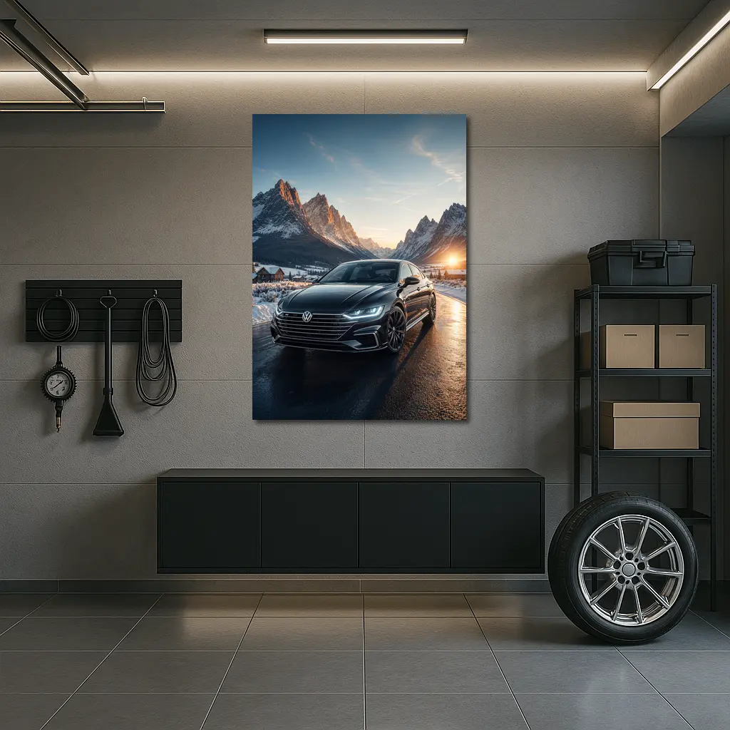 Volkswagen Arteon Winter Mountain Sunset Road – Wall Art