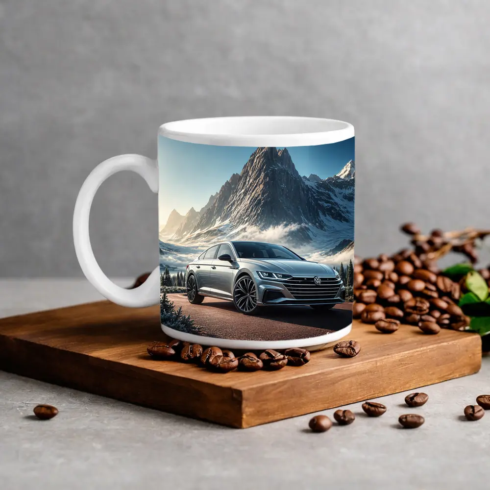 Volkswagen Arteon Silver Car Snowy Mountain – Mugs